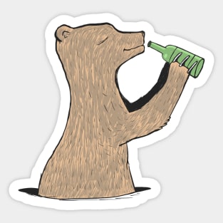 bear whit a beer Sticker